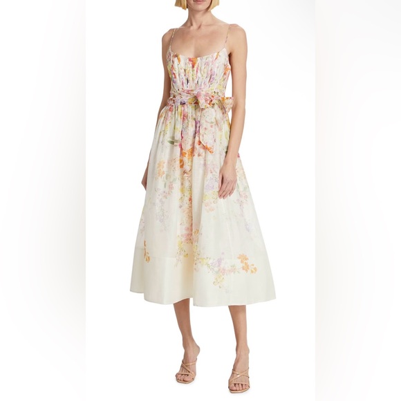 Zimmermann Dresses & Skirts - Zimmermann Floral A-Line Dress in Cream and Pink